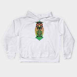 dr owl ecopop in mexican tribal totonac green safari art wallpaper Kids Hoodie